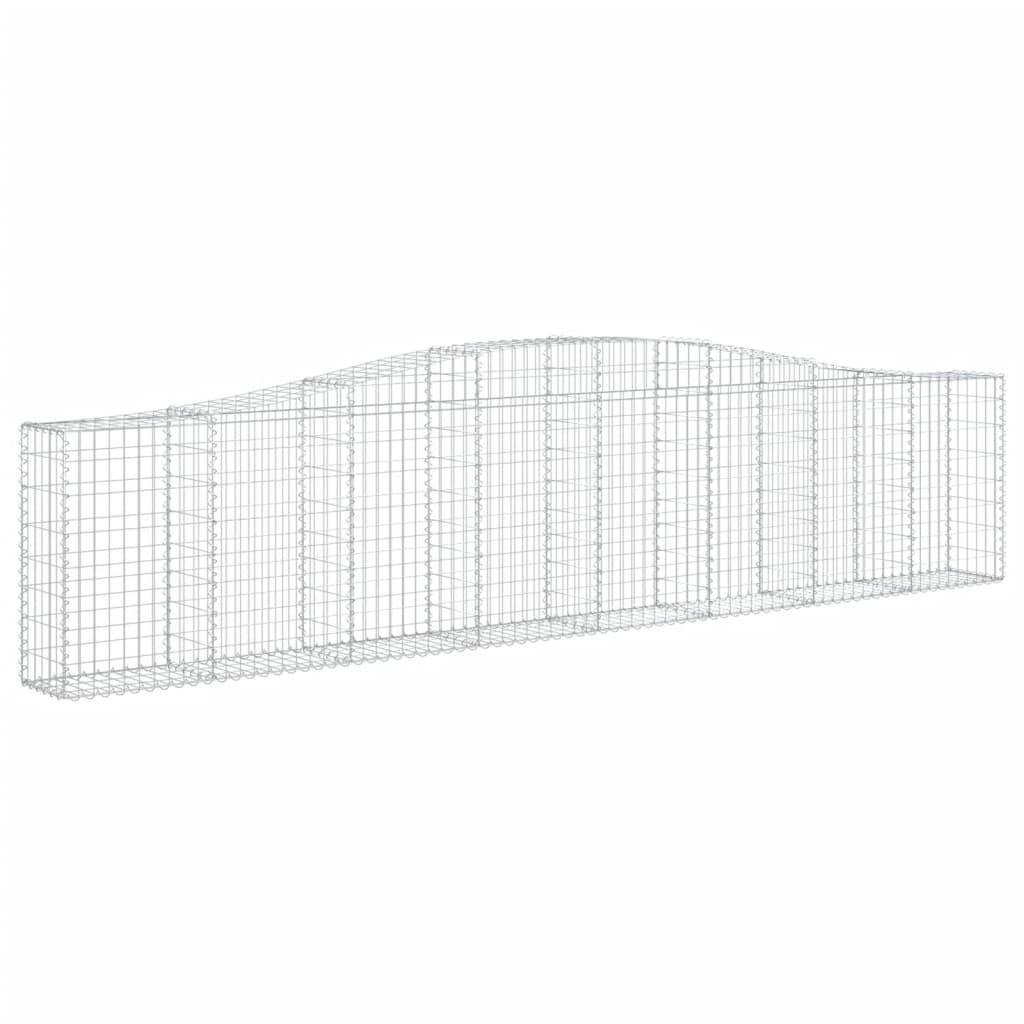 vidaXL Gabionen mit Hochbogen 8 Stk. 400x30x80/100cm Verzinktes Eisen