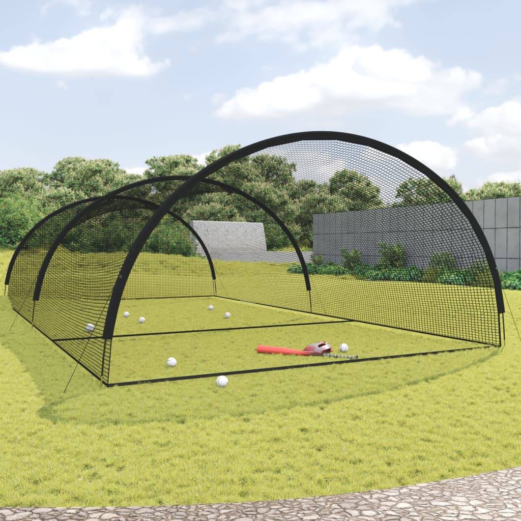 vidaXL Baseball-Schlagkäfig Schwarz 900x400x250 cm Polyester