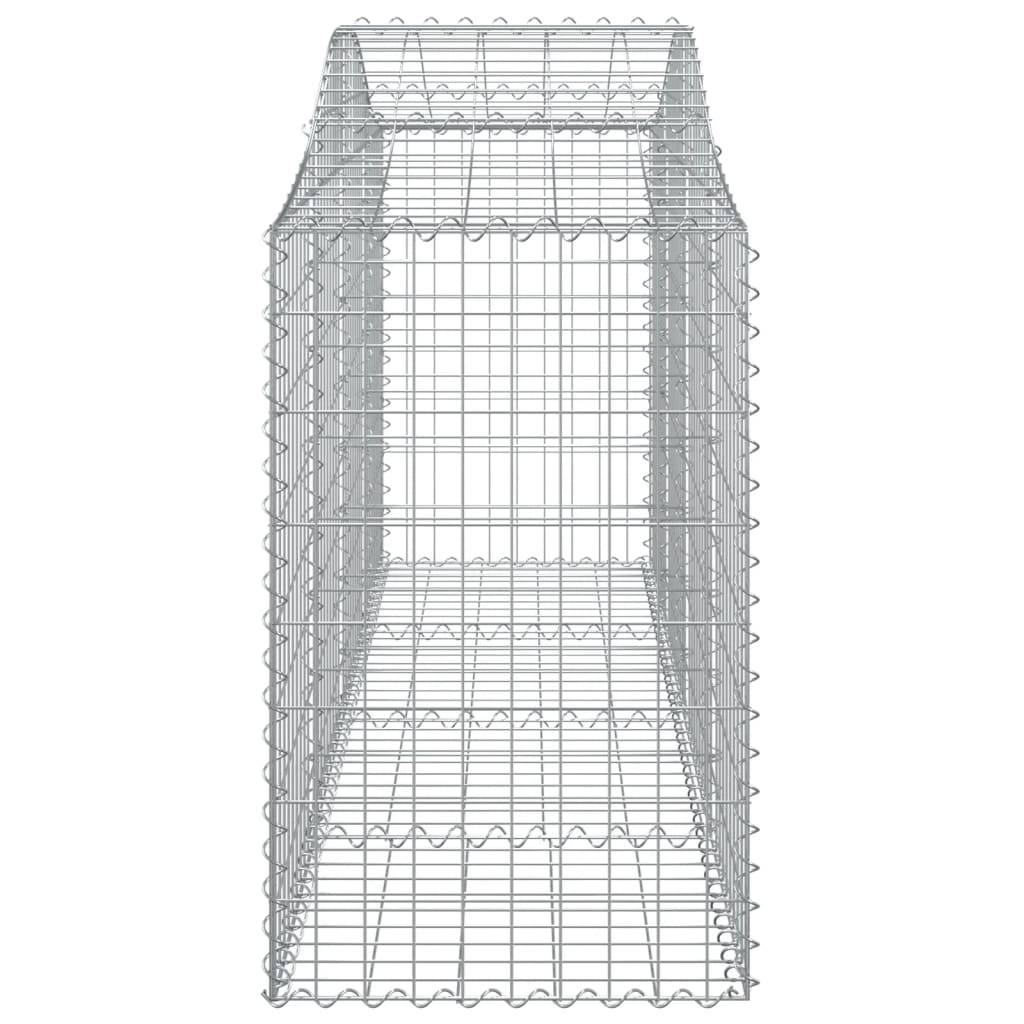 vidaXL Gabione mit Hochbogen 200x50x80/100 cm Verzinktes Eisen