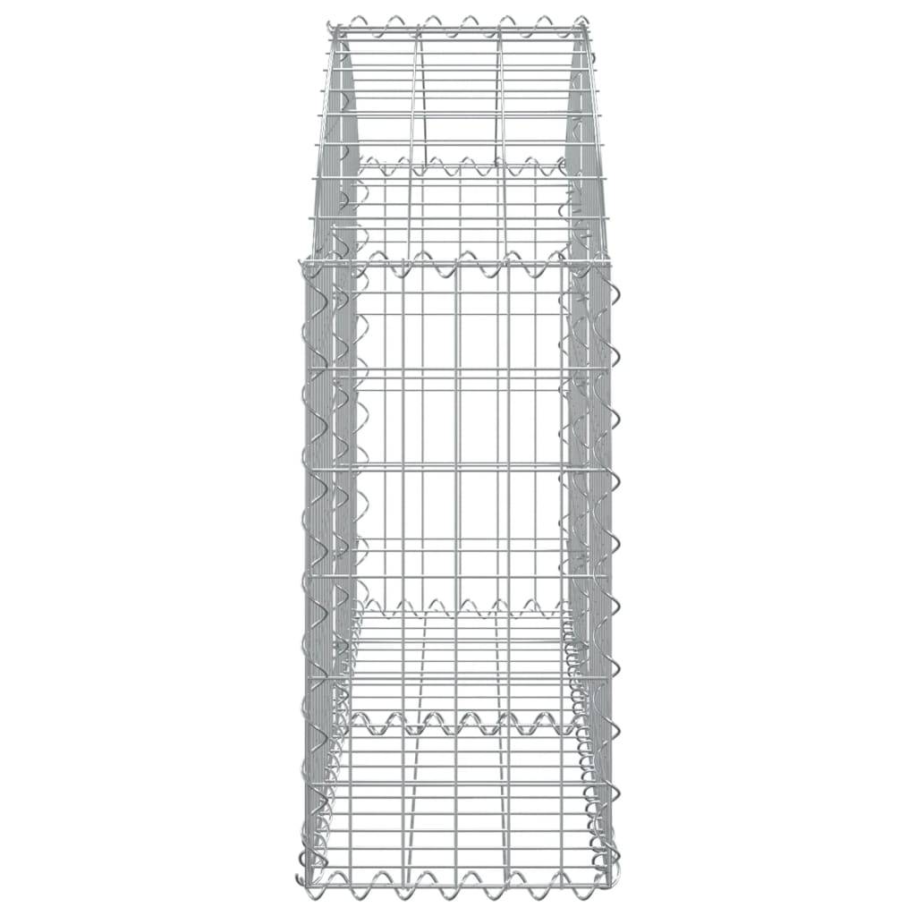 vidaXL Gabione mit Hochbogen 100x30x60/80 cm Verzinktes Eisen