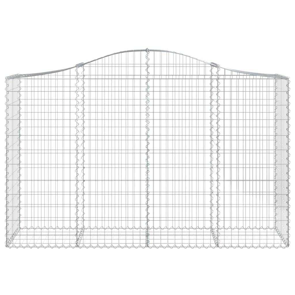 vidaXL Gabionen mit Hochbogen 15Stk. 200x50x120/140cm Verzinktes Eisen