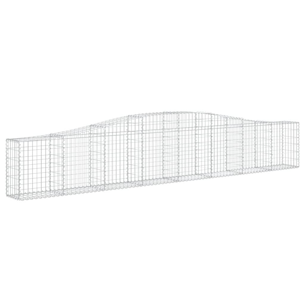 vidaXL Gabionen mit Hochbogen 7 Stk. 400x30x60/80 cm Verzinktes Eisen