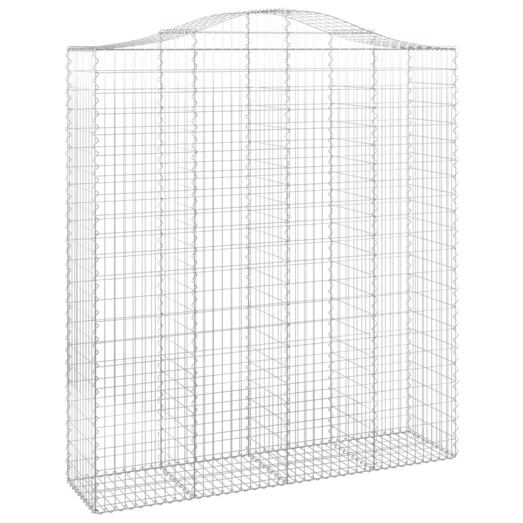 vidaXL Gabionen mit Hochbogen 4 Stk. 200x50x220/240cm Verzinktes Eisen