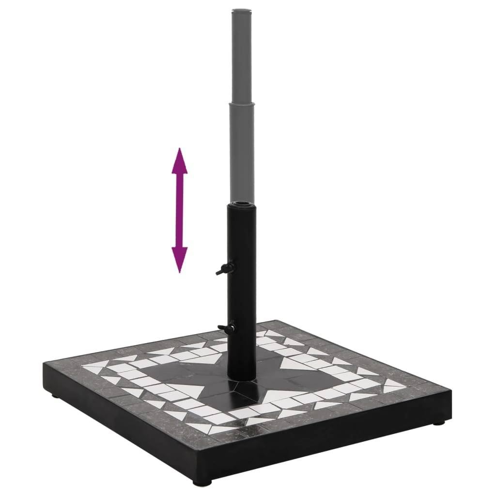 vidaXL Sonnenschirmständer Schwarz und Weiß Quadratisch 12 kg