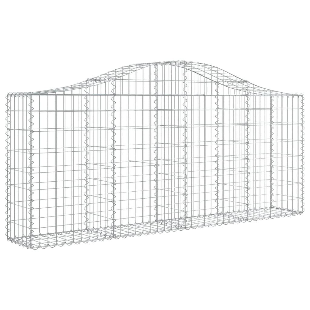 vidaXL Gabione mit Hochbogen 200x30x80/100 cm Verzinktes Eisen