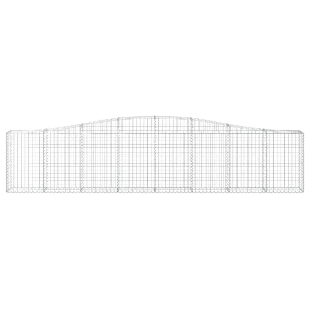 vidaXL Gabionen mit Hochbogen 7 Stk. 400x30x80/100cm Verzinktes Eisen