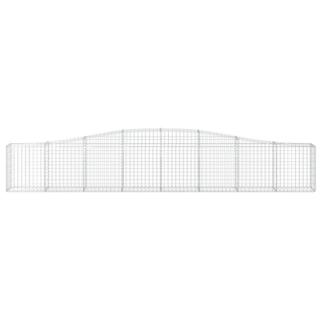 vidaXL Gabionen mit Hochbogen 4 Stk. 400x30x60/80 cm Verzinktes Eisen
