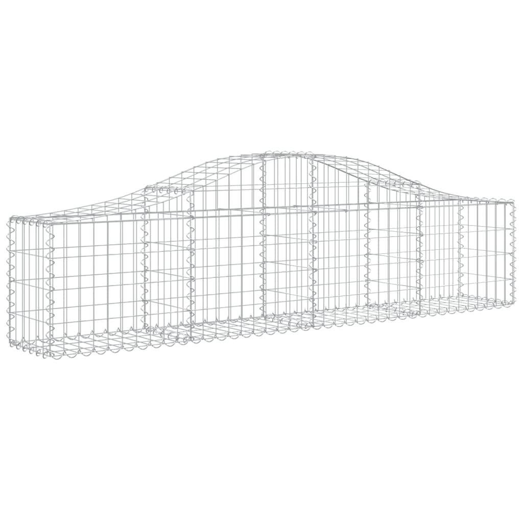 vidaXL Gabionen mit Hochbogen 12 Stk. 200x30x40/60 cm Verzinktes Eisen