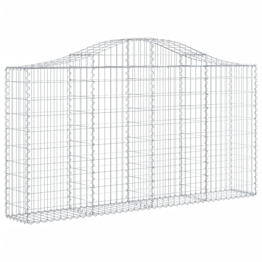 vidaXL Gabionen mit Hochbogen 4 Stk. 200x30x100/120cm Verzinktes Eisen