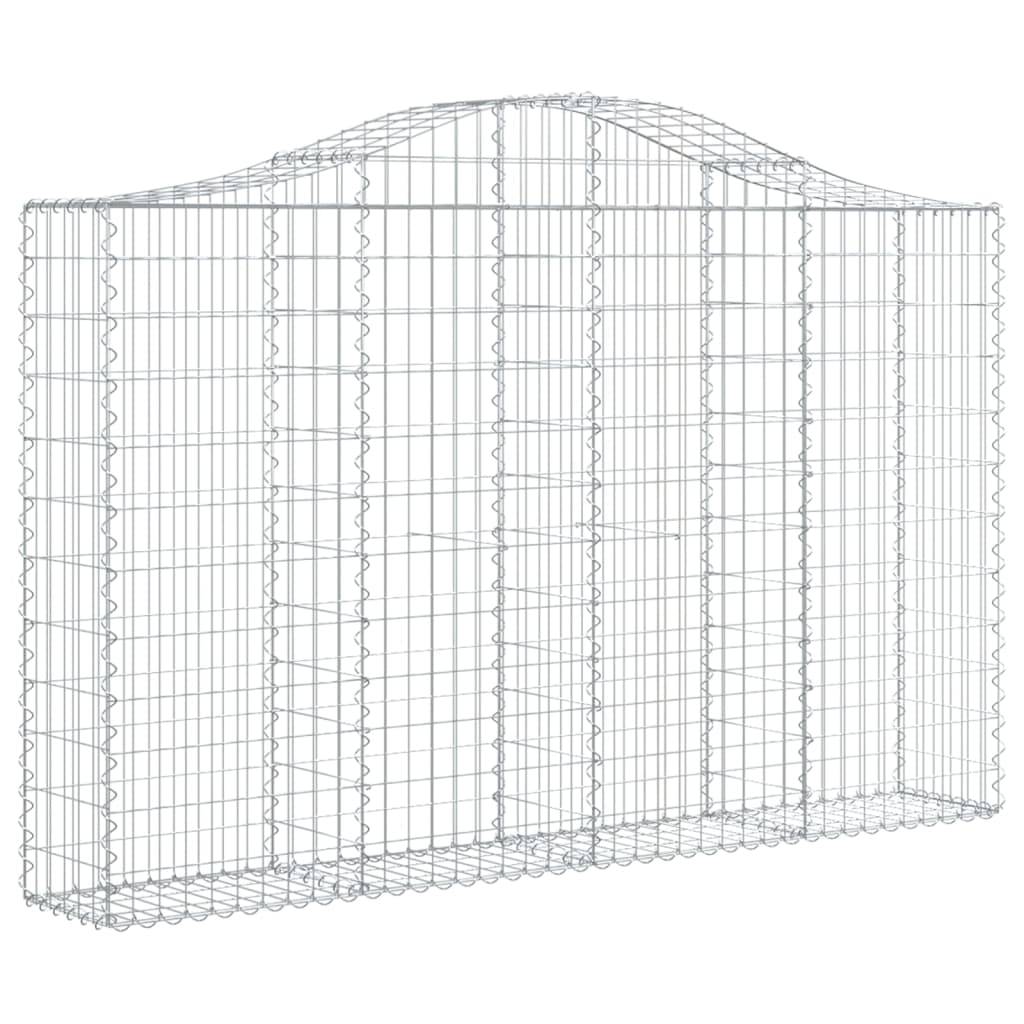 vidaXL Gabionen mit Hochbogen 3 Stk. 200x30x120/140cm Verzinktes Eisen