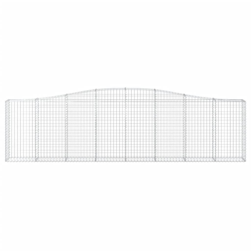 vidaXL Gabionen mit Hochbogen 2 Stk. 400x30x100/120cm Verzinktes Eisen