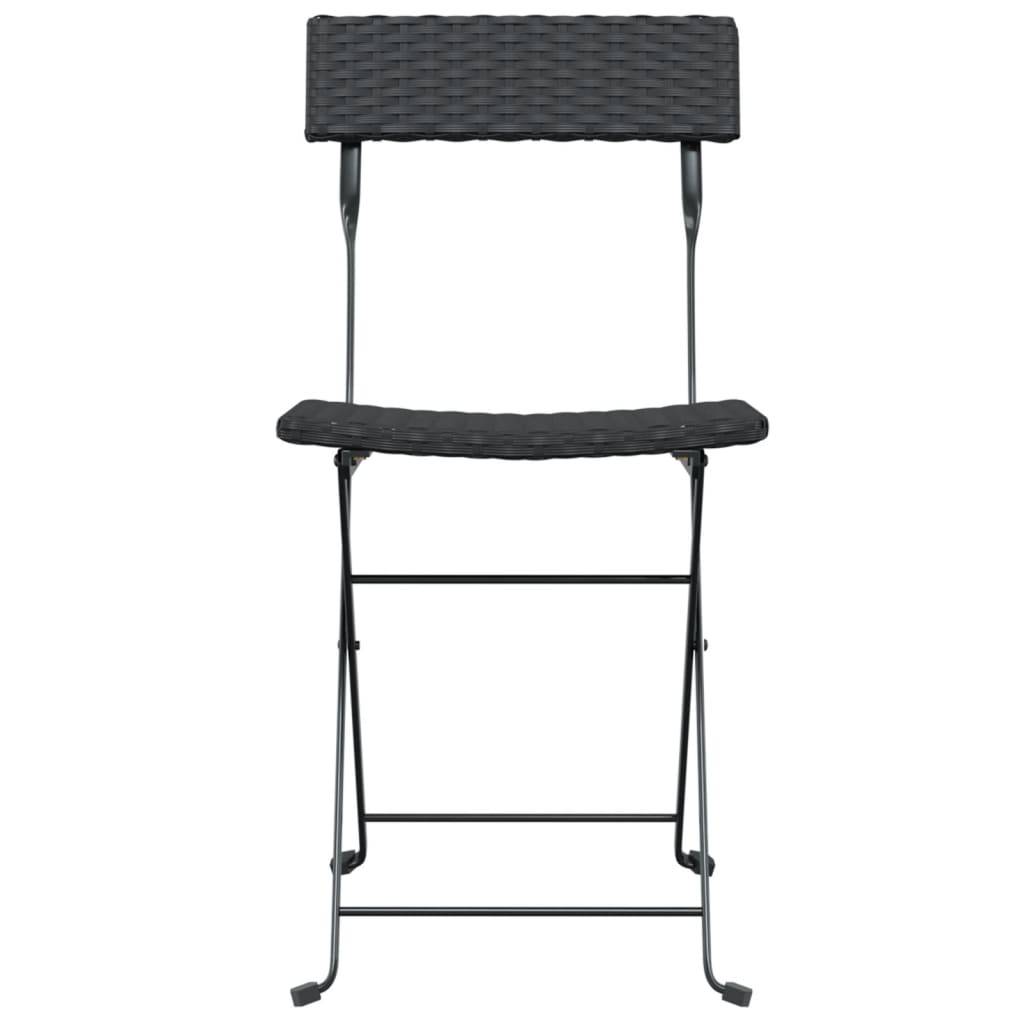 vidaXL Bistrostühle 8 Stk. Klappbar Schwarz Poly Rattan und Stahl