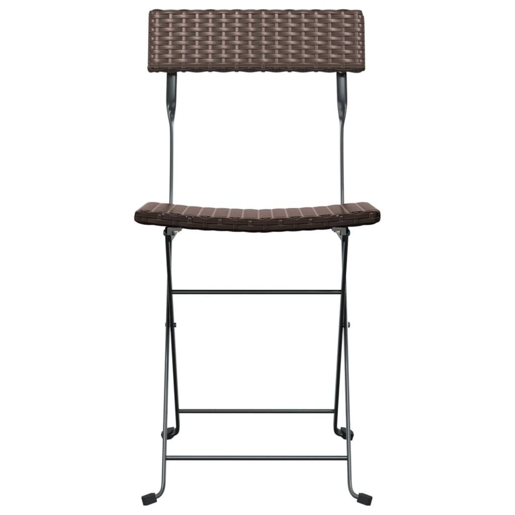 vidaXL Bistrostühle 8 Stk. Klappbar Braun Poly Rattan und Stahl