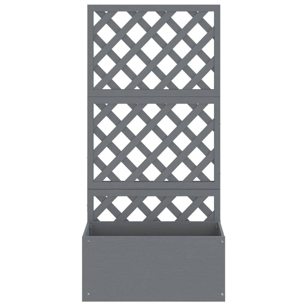 vidaXL Blumenkasten mit Rankgitter Grau 65x33x135 cm WPC