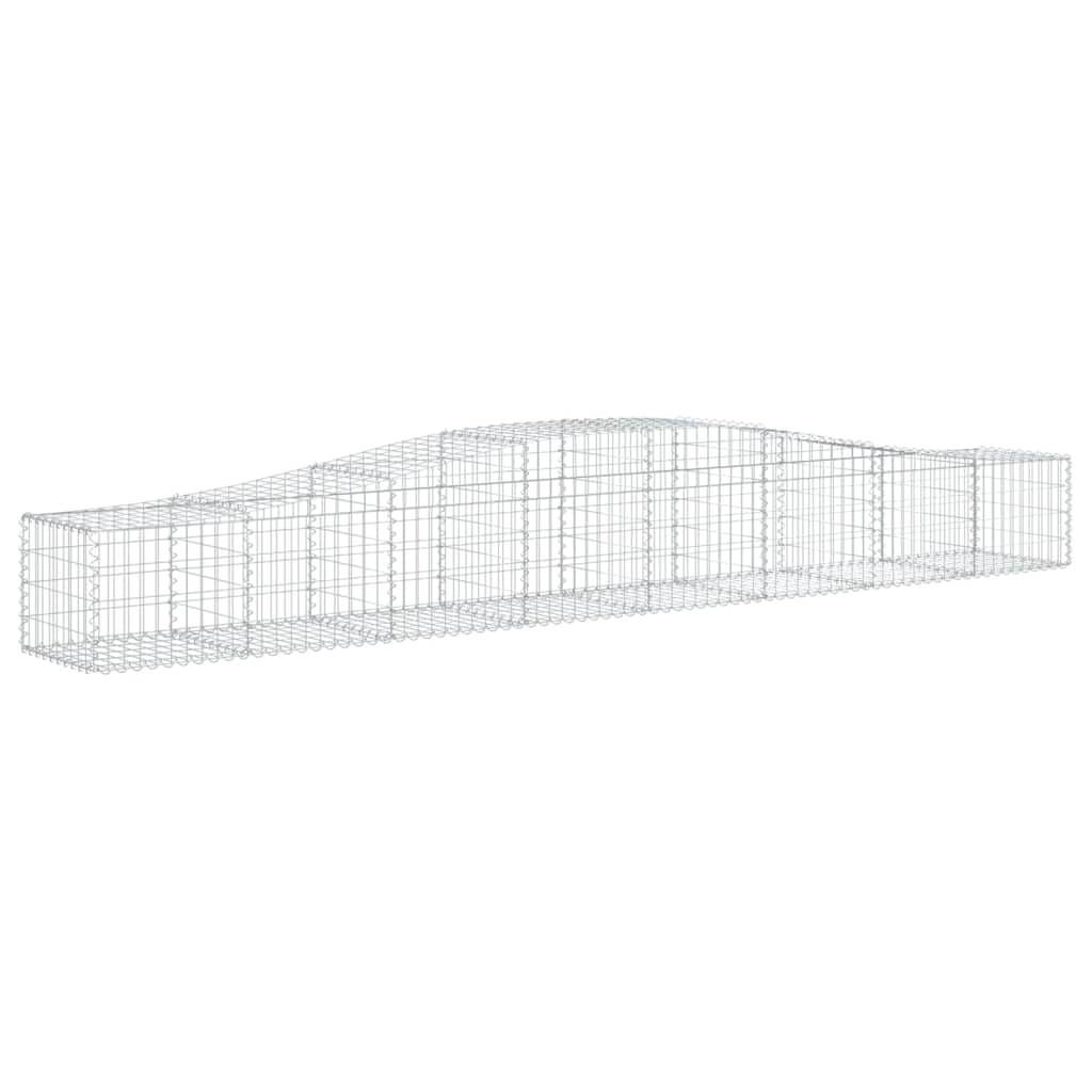 vidaXL Gabionen mit Hochbogen 7 Stk. 400x50x40/60cm Verzinktes Eisen