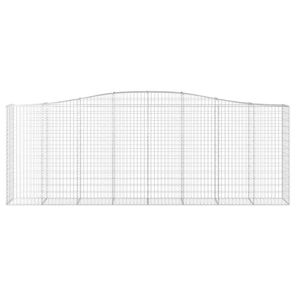 vidaXL Gabionen mit Hochbogen 3 Stk. 400x50x140/160cm Verzinktes Eisen