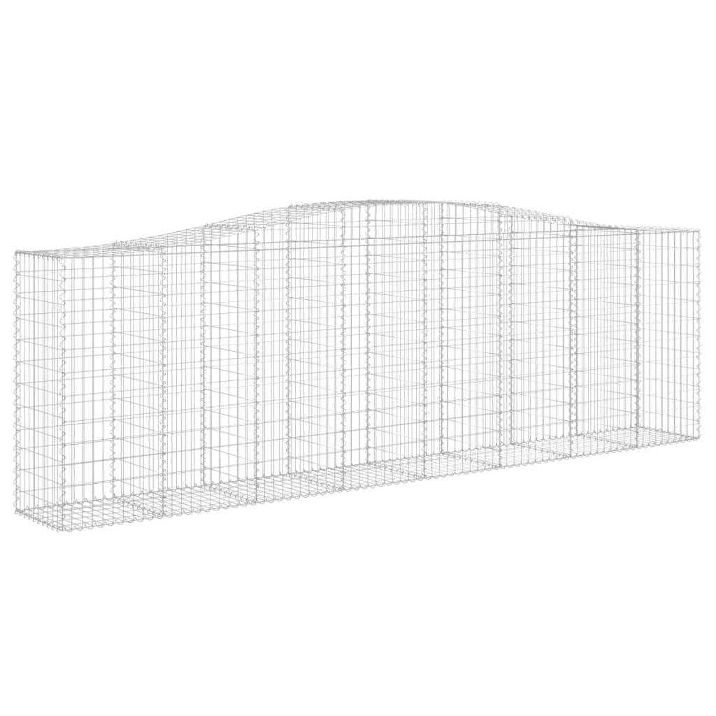 vidaXL Gabionen mit Hochbogen 10 Stk 400x50x120/140cm Verzinktes Eisen