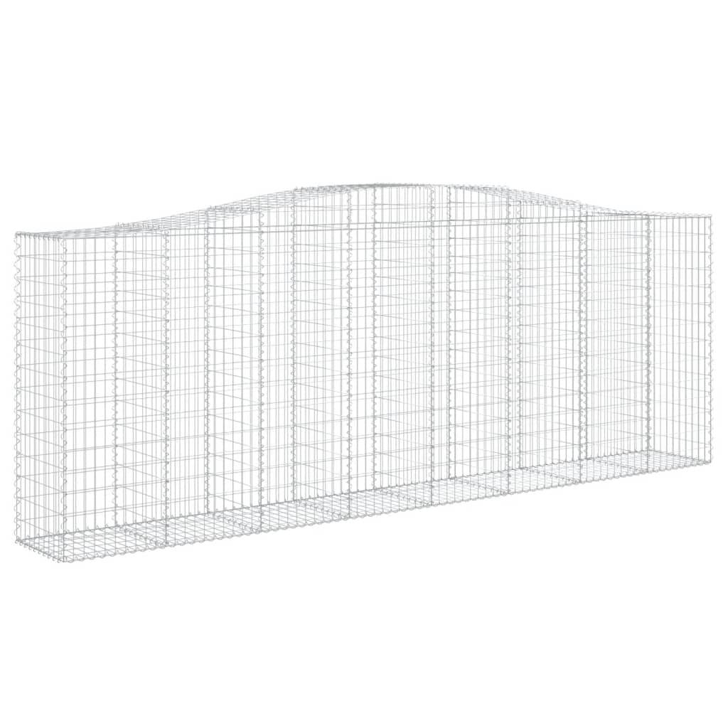 vidaXL Gabionen mit Hochbogen 9 Stk. 400x50x140/160cm Verzinktes Eisen