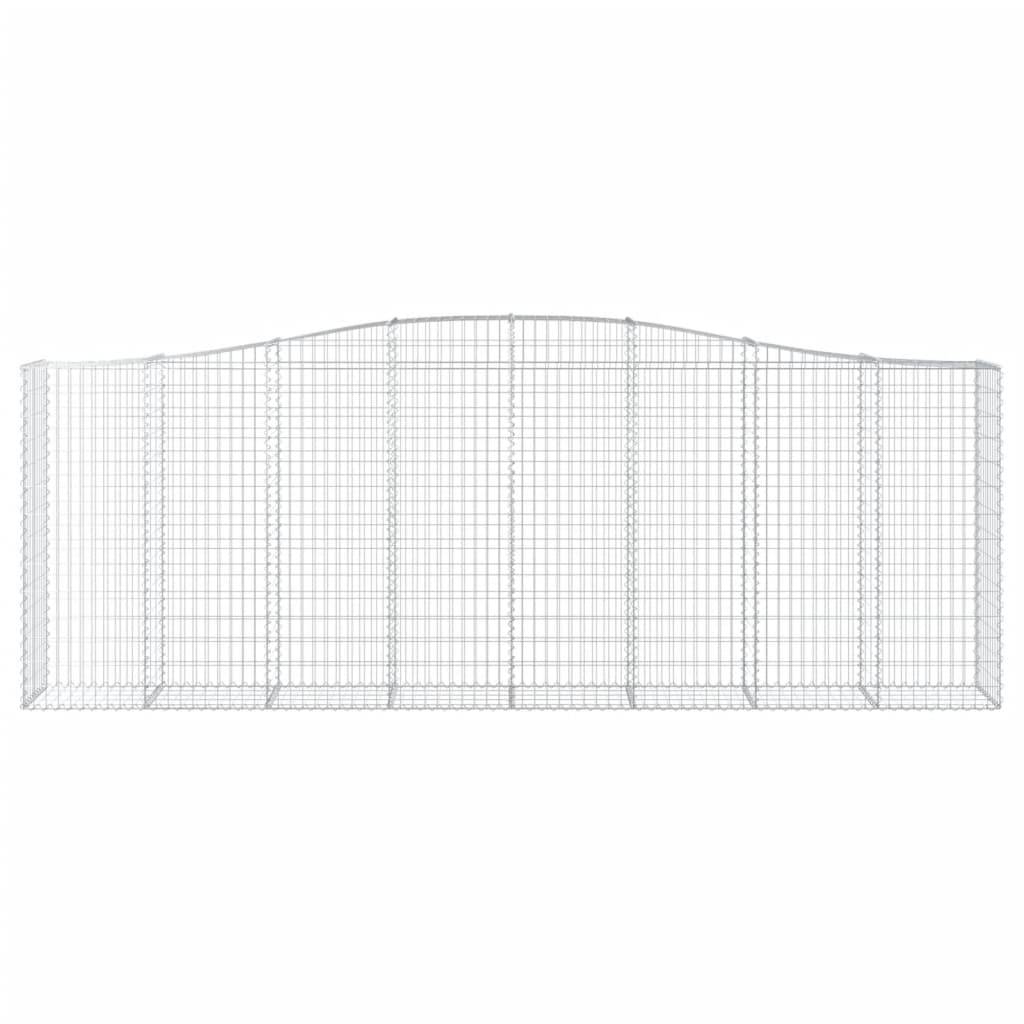 vidaXL Gabionen mit Hochbogen 9 Stk. 400x50x140/160cm Verzinktes Eisen