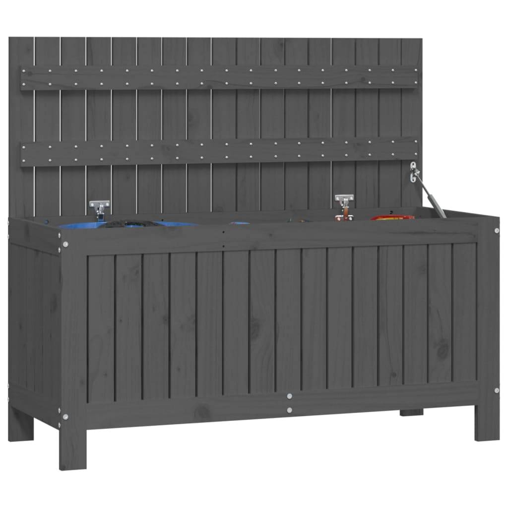 vidaXL Gartentruhe Grau 108x42,5x54 cm Massivholz Kiefer