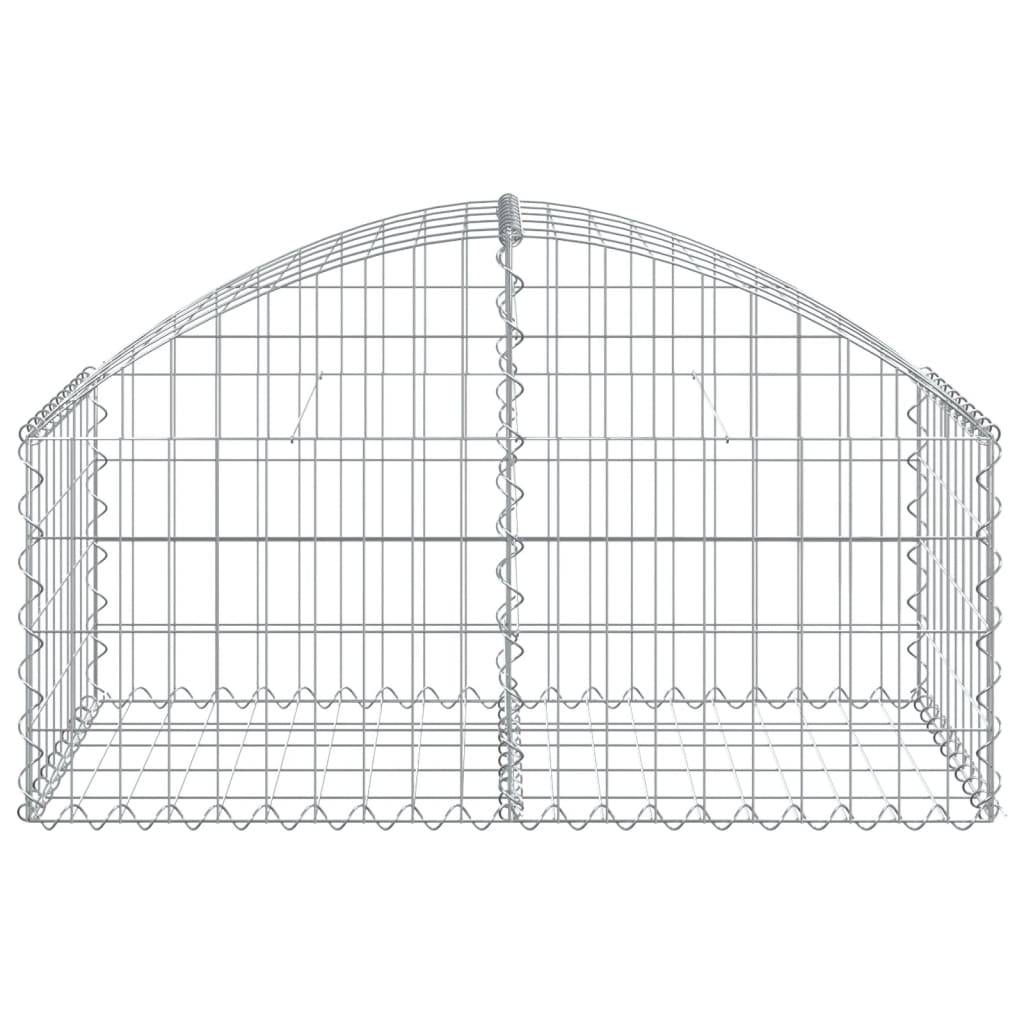 vidaXL Gabione mit Hochbogen 100x50x40/60 cm Verzinktes Eisen