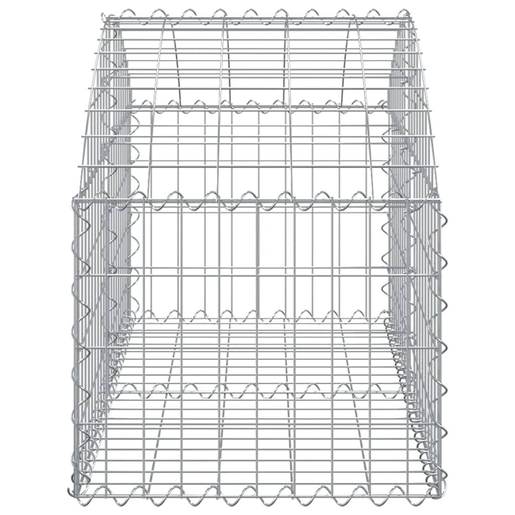 vidaXL Gabione mit Hochbogen 100x50x40/60 cm Verzinktes Eisen