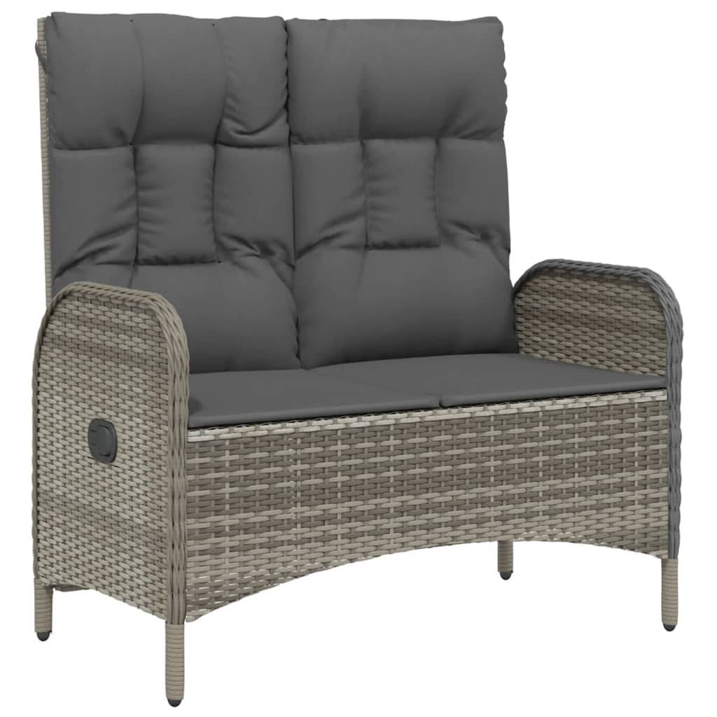 vidaXL 4-tlg. Garten-Essgruppe mit Kissen Grau Poly Rattan