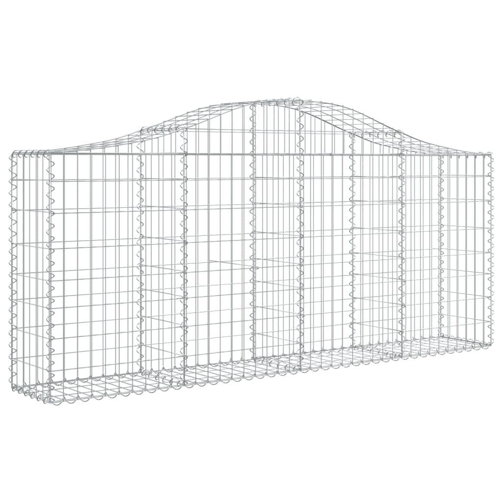 vidaXL Gabionen mit Hochbogen 12 Stk. 200x30x80/100cm Verzinktes Eisen