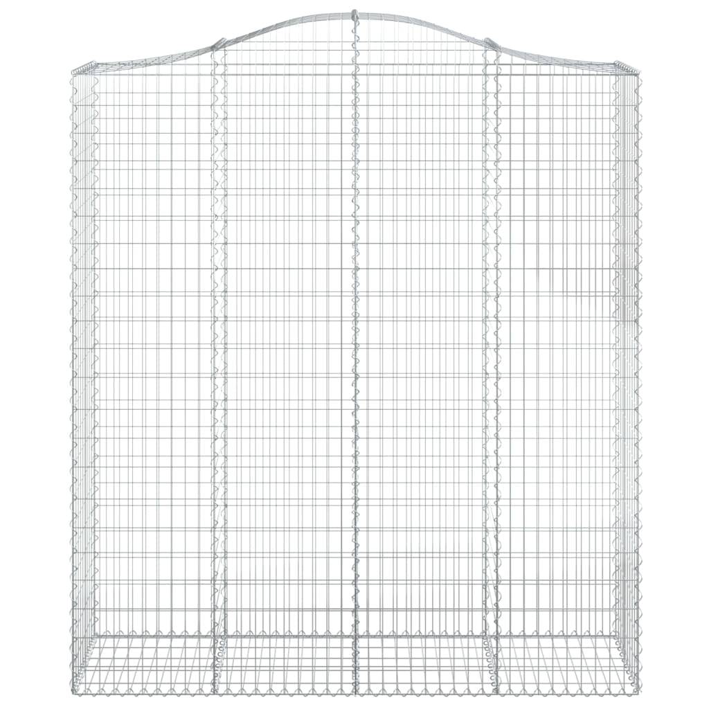 vidaXL Gabionen mit Hochbogen 5 Stk. 200x50x220/240cm Verzinktes Eisen
