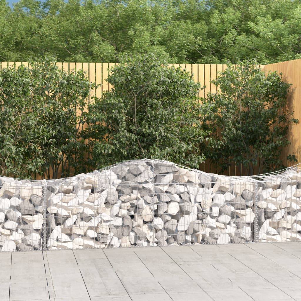 vidaXL Gabionen mit Hochbogen 25 Stk. 200x50x60/80 cm Verzinktes Eisen