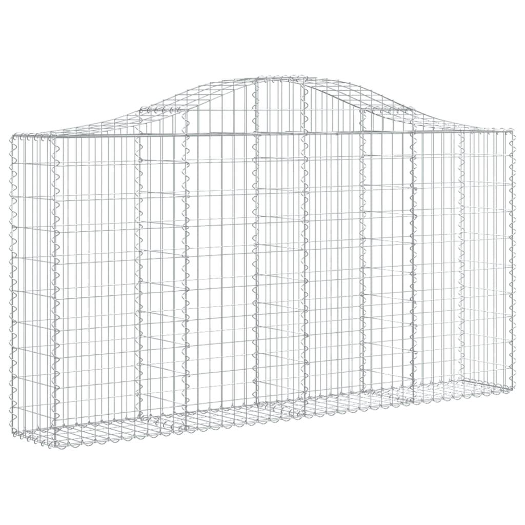 vidaXL Gabionen mit Hochbogen 30Stk. 200x30x100/120cm Verzinktes Eisen