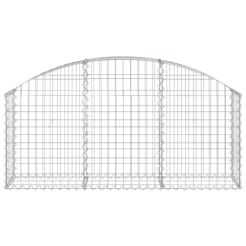 vidaXL Gabione mit Hochbogen 150x30x60/80 cm Verzinktes Eisen