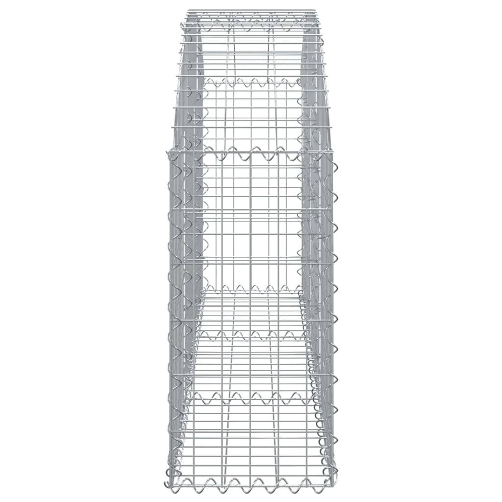 vidaXL Gabione mit Hochbogen 150x30x60/80 cm Verzinktes Eisen