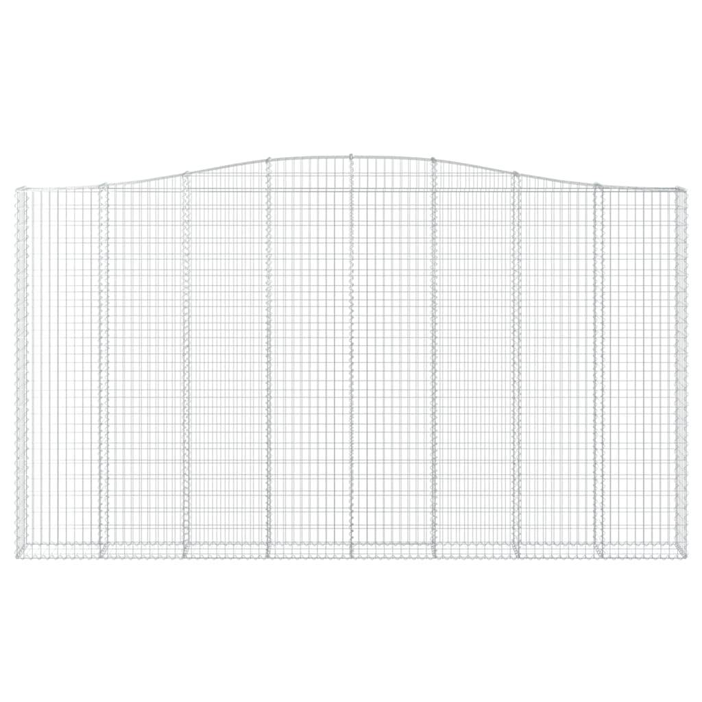 vidaXL Gabionen mit Hochbogen 4 Stk. 400x30x220/240cm Verzinktes Eisen