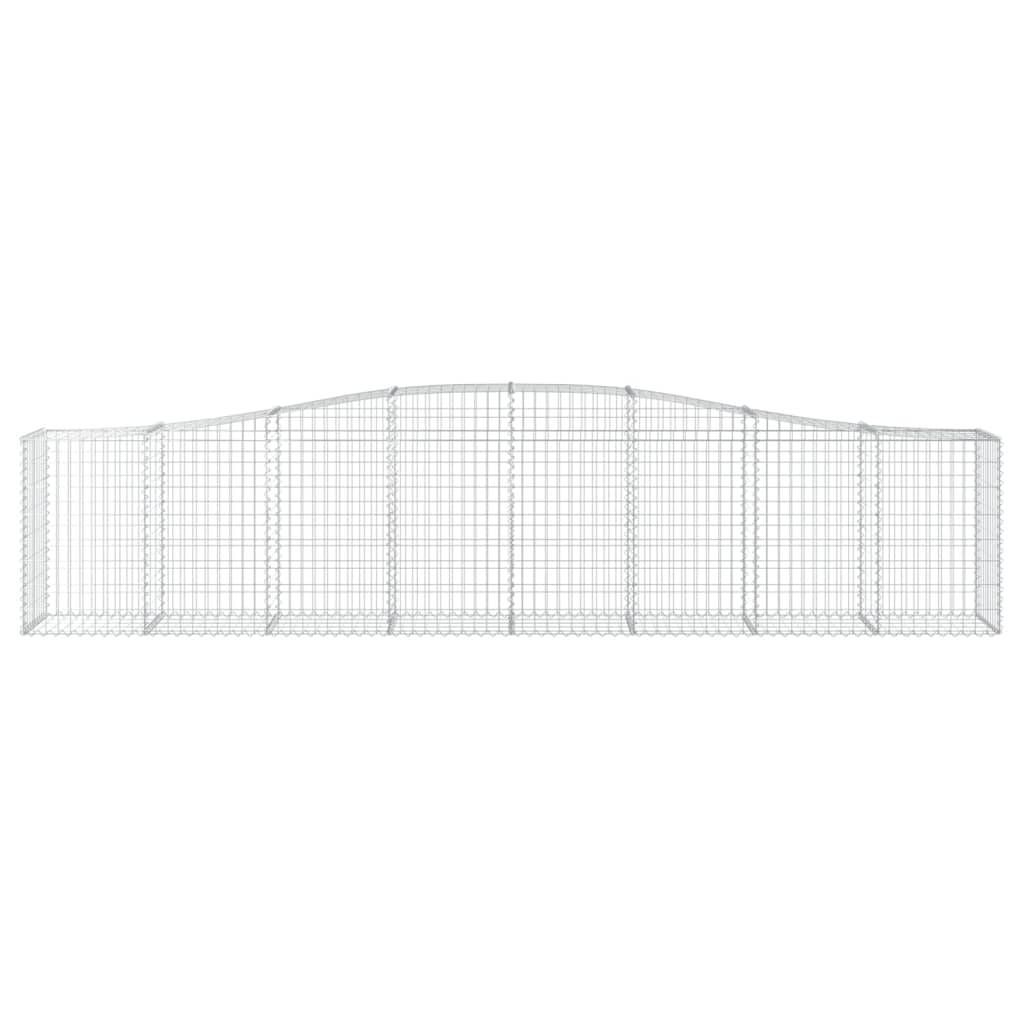 vidaXL Gabionen mit Hochbogen 15 Stk. 400x50x80/100cm Verzinktes Eisen