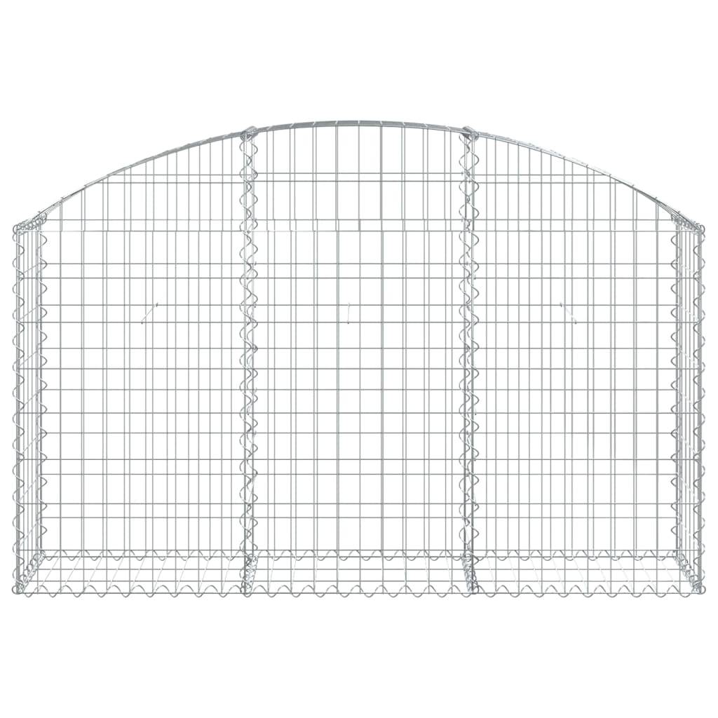 vidaXL Gabione mit Hochbogen 150x30x80/100 cm Verzinktes Eisen