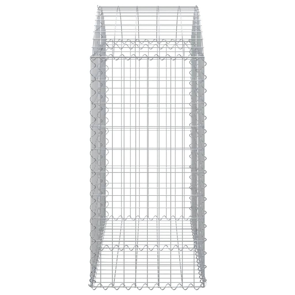 vidaXL Gabione mit Hochbogen 100x50x100/120 cm Verzinktes Eisen