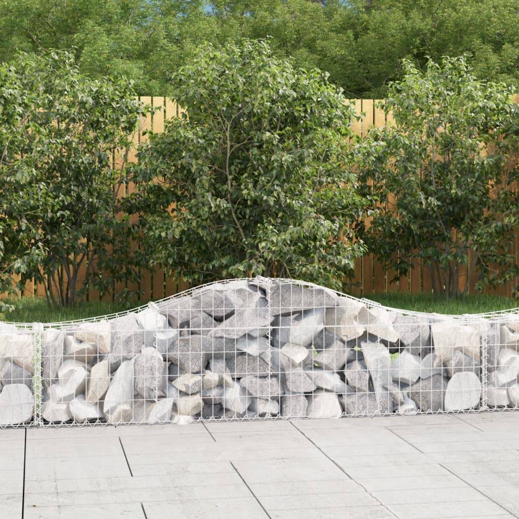 vidaXL Gabionen mit Hochbogen 9 Stk. 200x30x40/60 cm Verzinktes Eisen