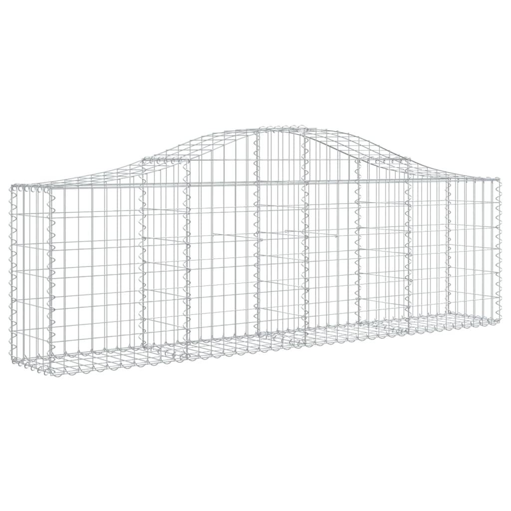 vidaXL Gabionen mit Hochbogen 3 Stk. 200x30x60/80 cm Verzinktes Eisen