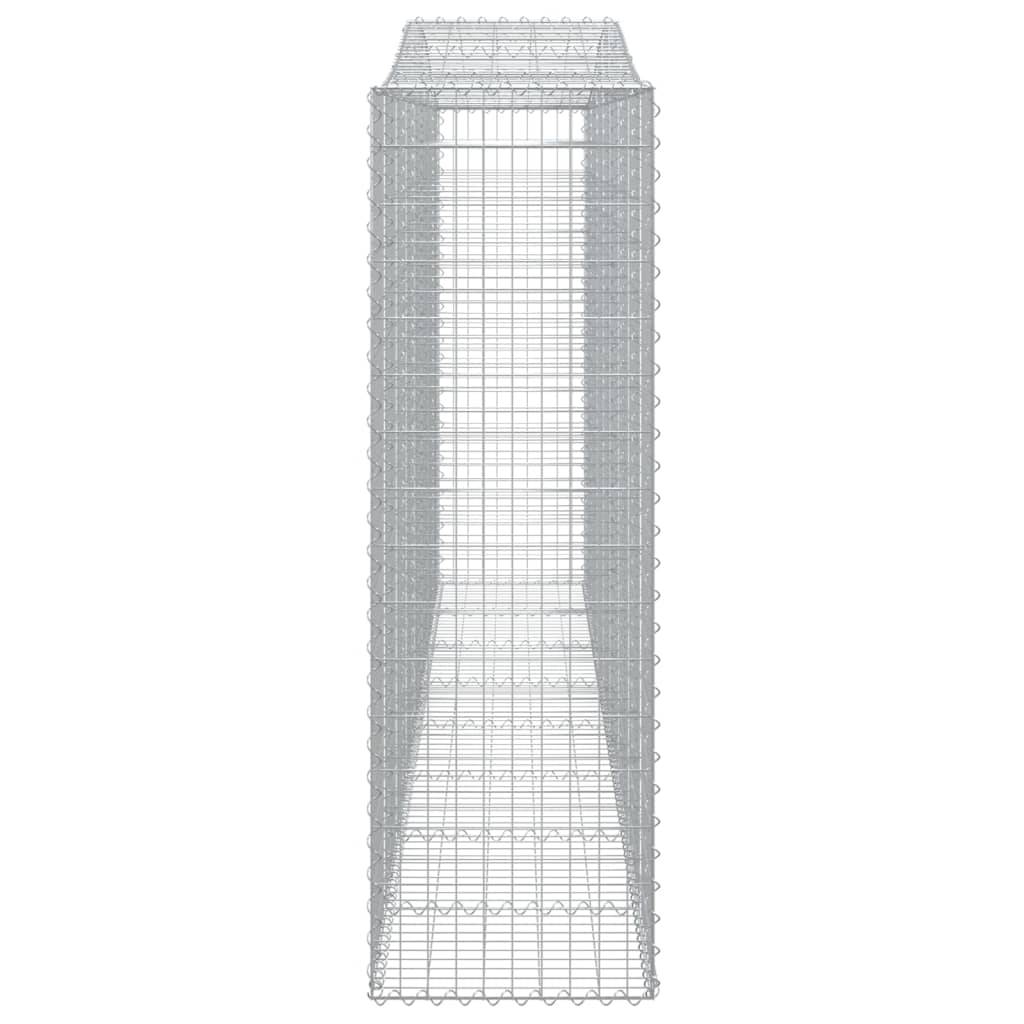 vidaXL Gabione mit Hochbogen 400x50x160/180 cm Verzinktes Eisen