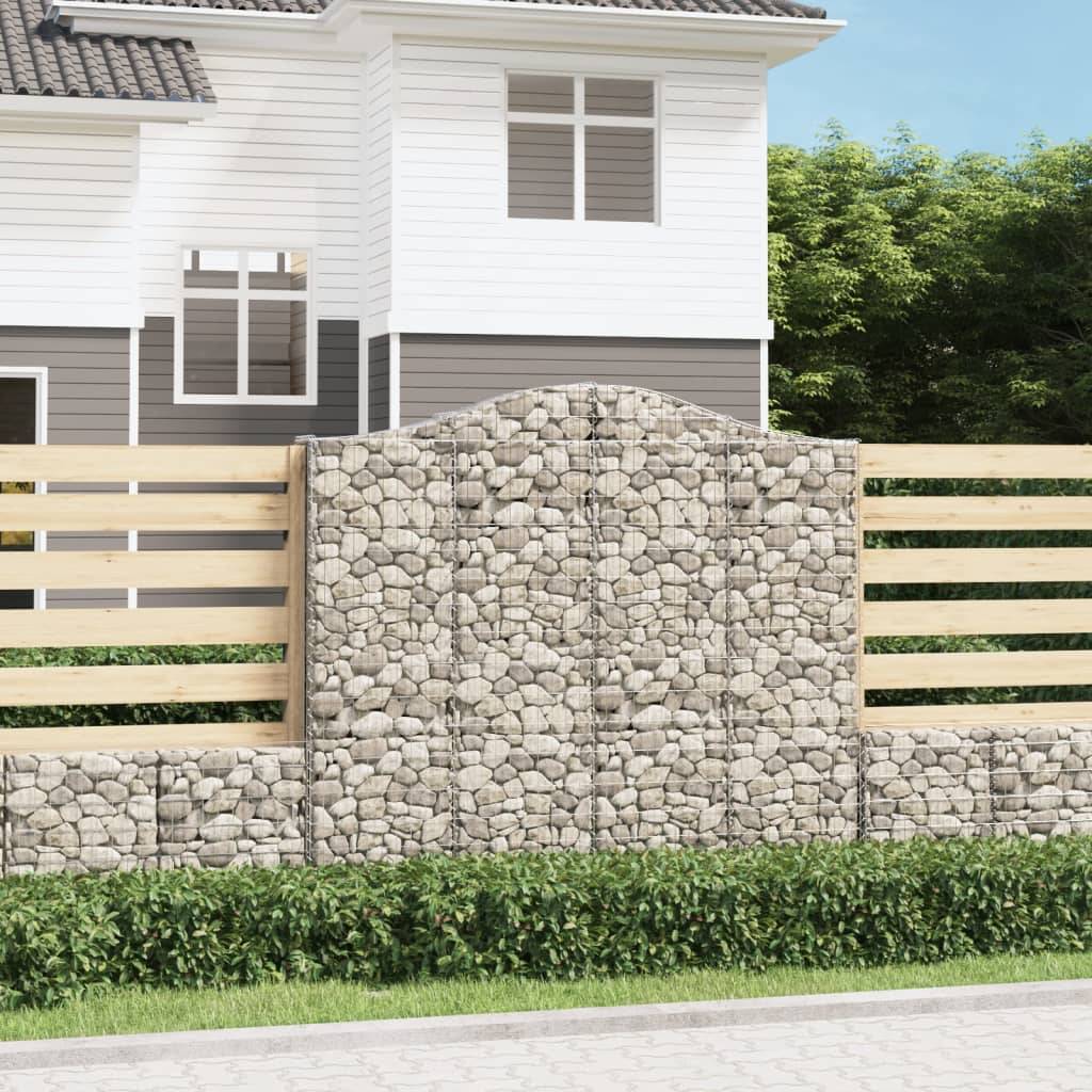 vidaXL Gabionen mit Hochbogen 12Stk. 200x30x180/200cm Verzinktes Eisen