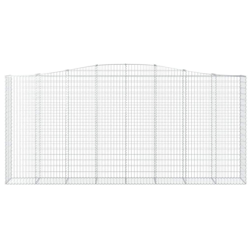 vidaXL Gabione mit Hochbogen 400x50x180/200 cm Verzinktes Eisen