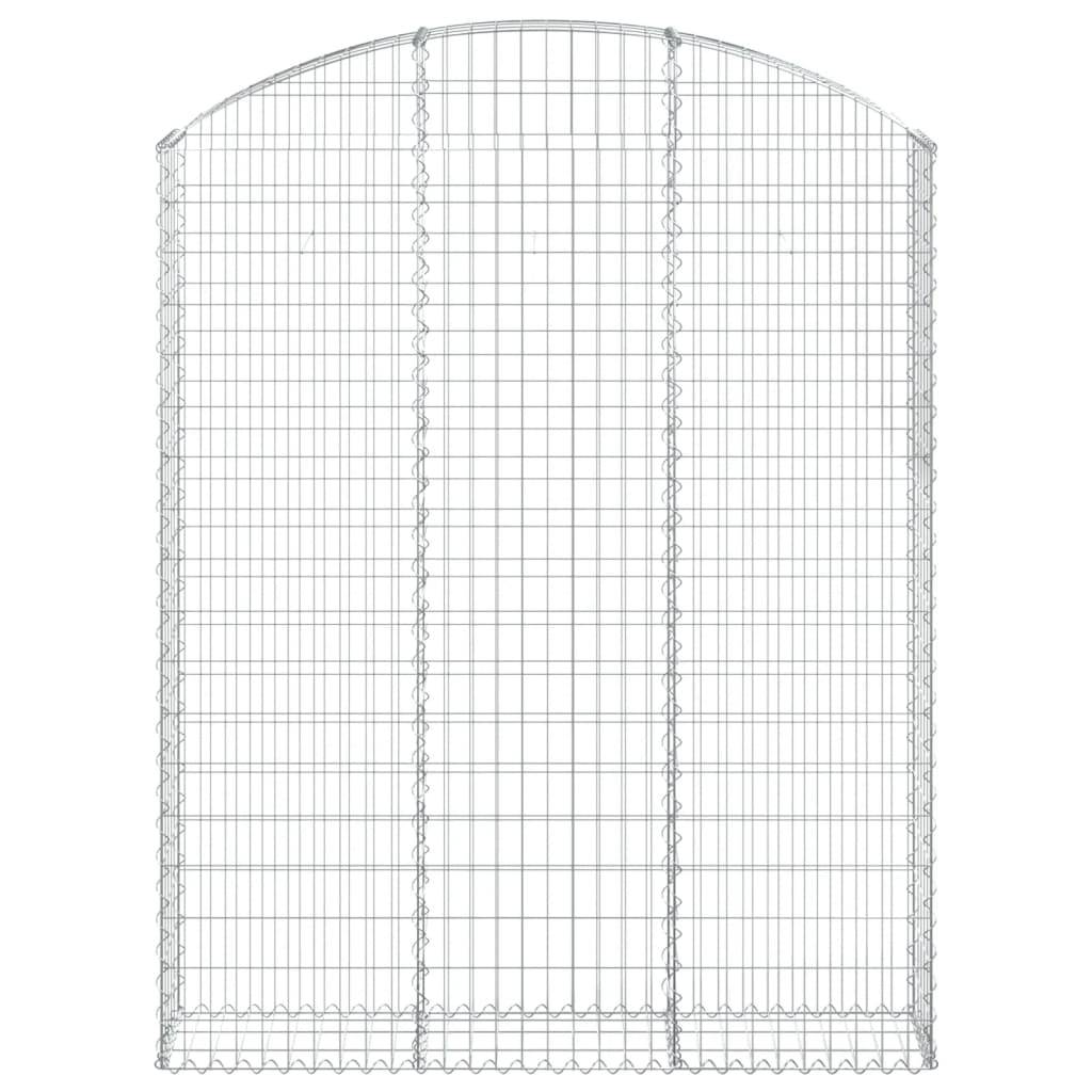 vidaXL Gabione mit Hochbogen 150x30x180/200 cm Verzinktes Eisen