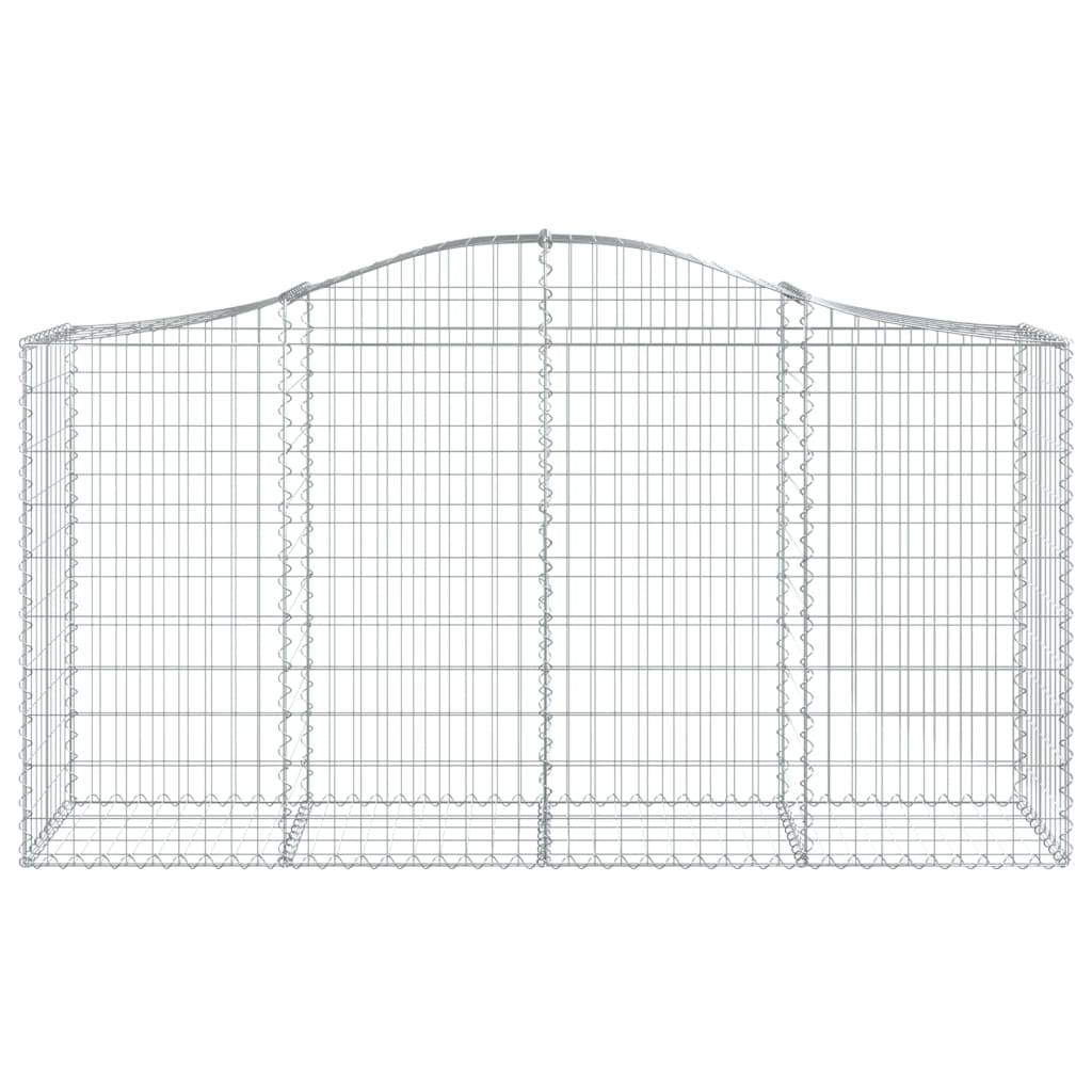 vidaXL Gabione mit Hochbogen 200x50x100/120 cm Verzinktes Eisen