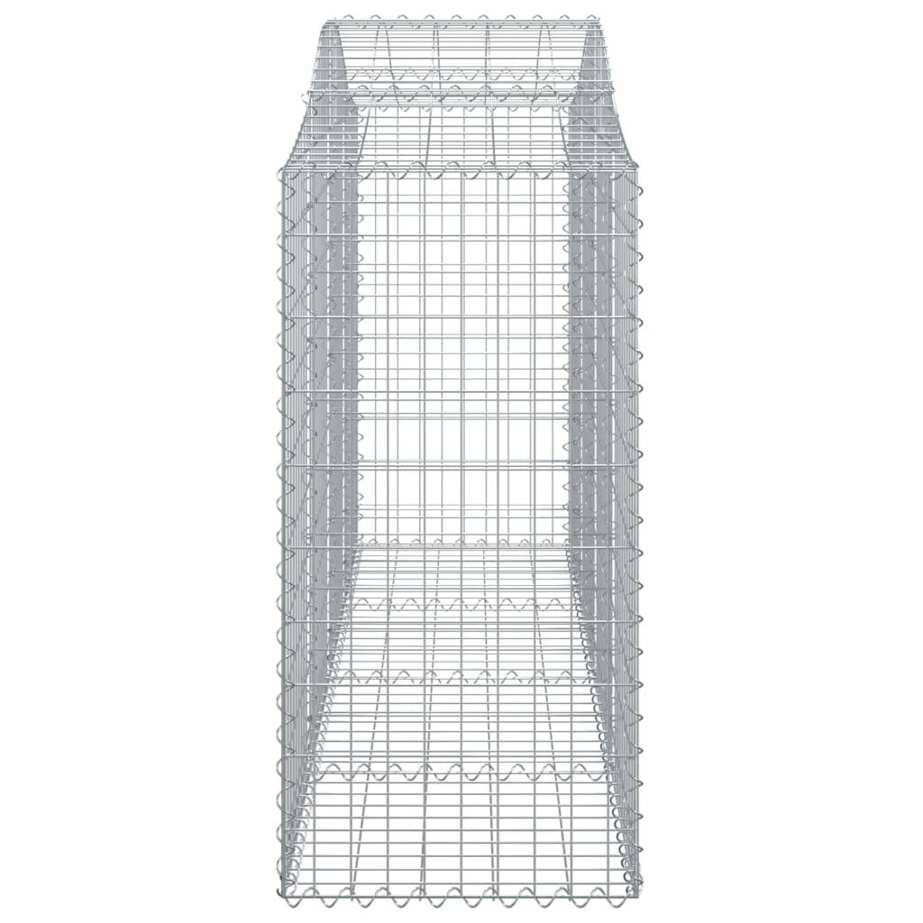 vidaXL Gabione mit Hochbogen 200x50x100/120 cm Verzinktes Eisen