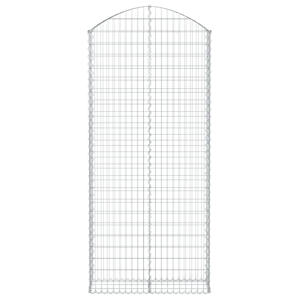 vidaXL Gabione mit Hochbogen 100x30x220/240 cm Verzinktes Eisen