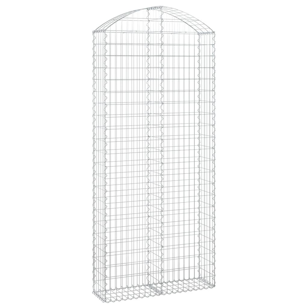 vidaXL Gabione mit Hochbogen 100x30x220/240 cm Verzinktes Eisen