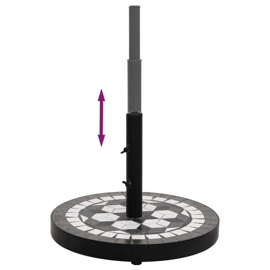 vidaXL Sonnenschirmständer Schwarz und Weiß Rund 12 kg