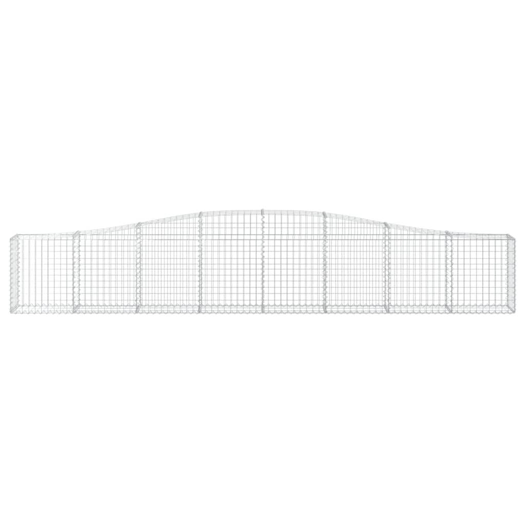 vidaXL Gabionen mit Hochbogen 7 Stk. 400x30x60/80 cm Verzinktes Eisen