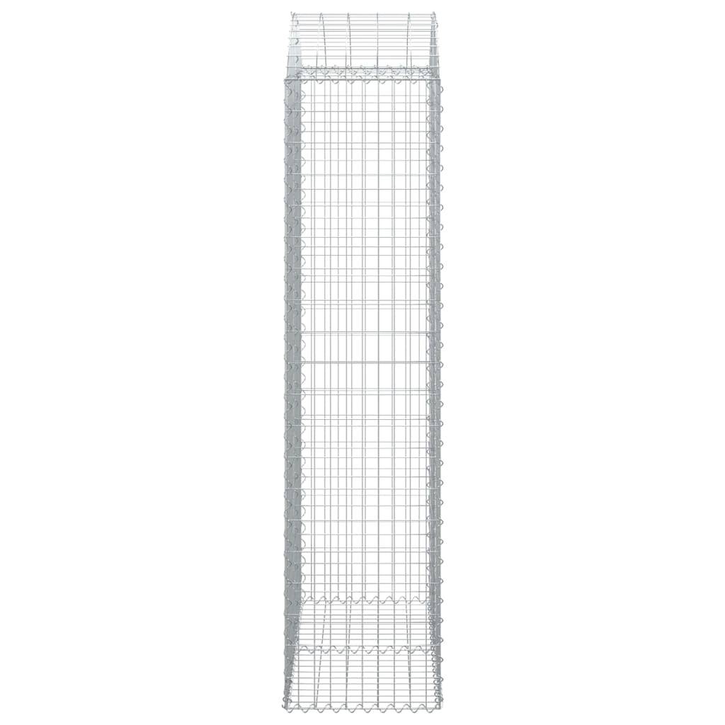 vidaXL Gabione mit Hochbogen 100x50x200/220 cm Verzinktes Eisen